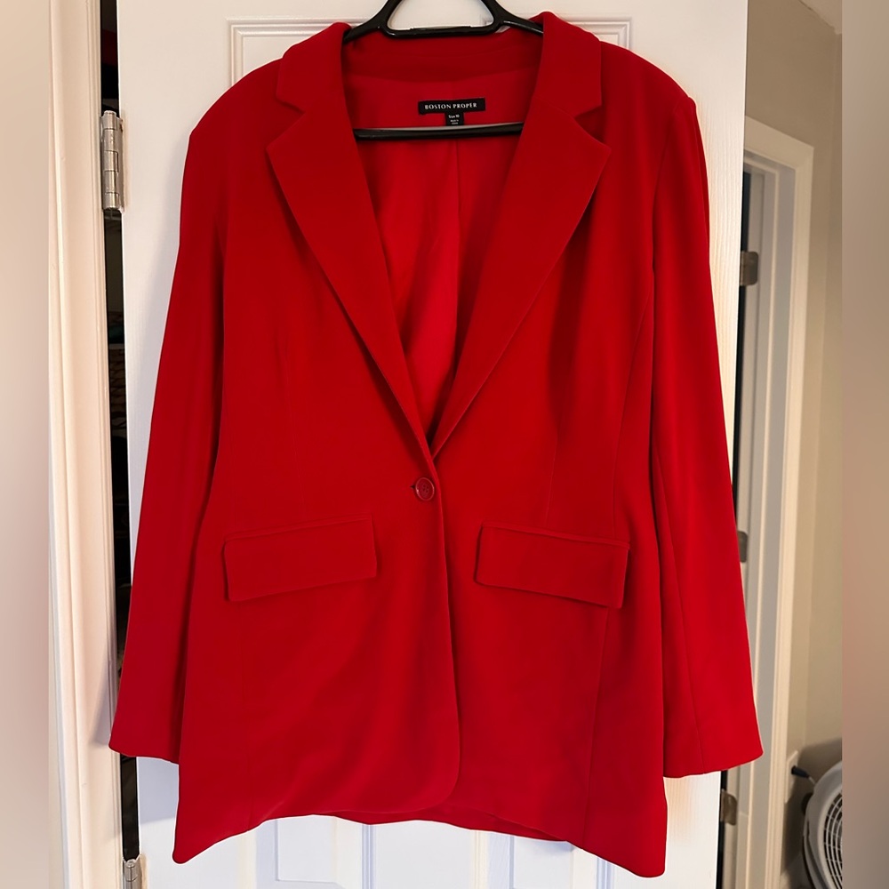 Boston Proper Vibrant Red Blazer